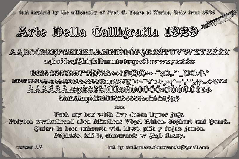 zai Arte Della Calligrafia 1929 Font