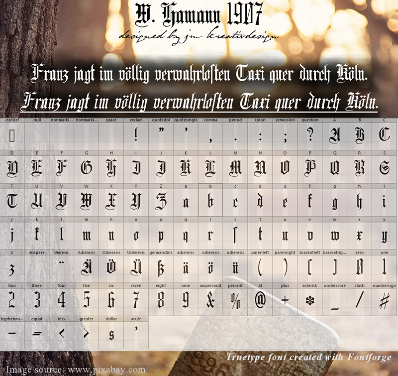 W. Hamann 1907 Font