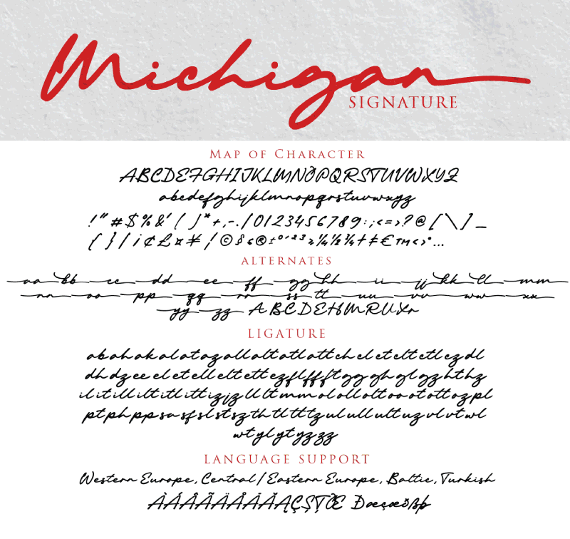 Michigan Signature Font