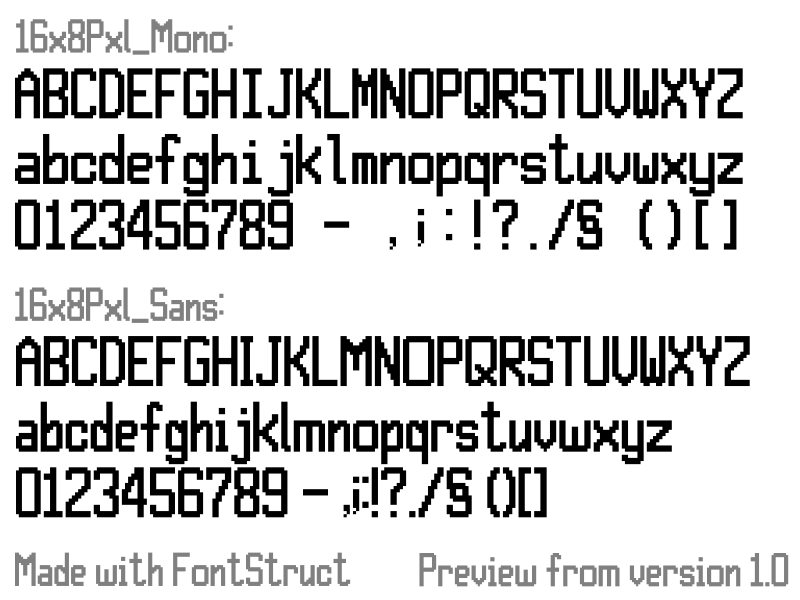 16x8Pxl Font