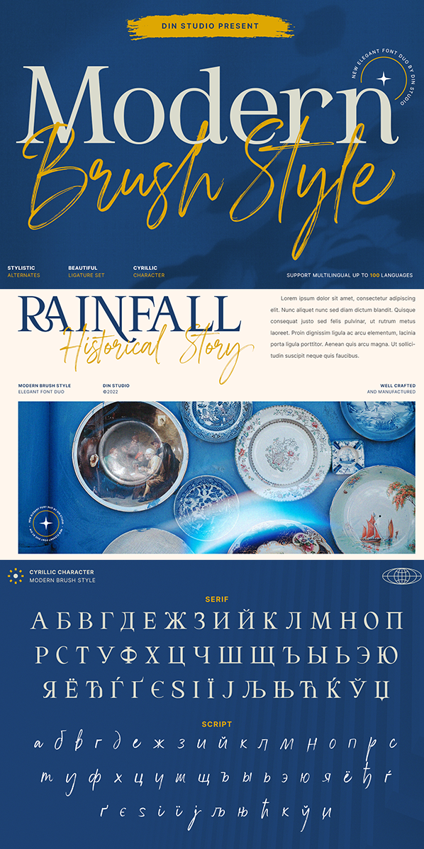 Modern Brush Style Serif Font