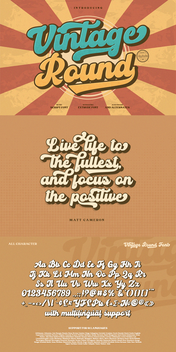 Vintage Round Font