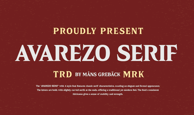 Avarezo Serif Font