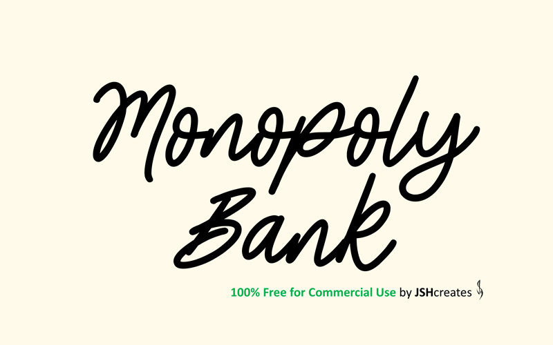 Monopoly Bank Font