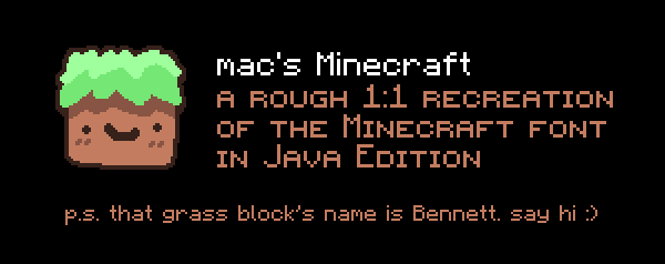 Mac's Minecraft Font