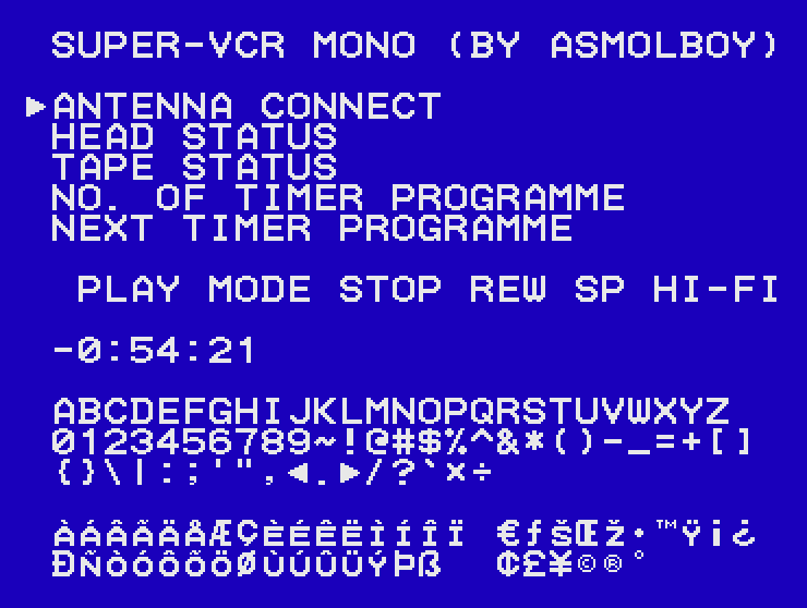 Super-VCR Mono Font