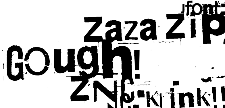 Zaza Zip Gongh! ZNC. Klink! Font