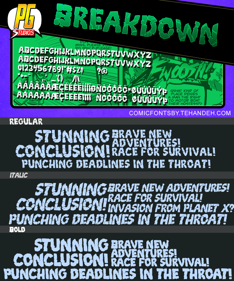Breakdown PG Font