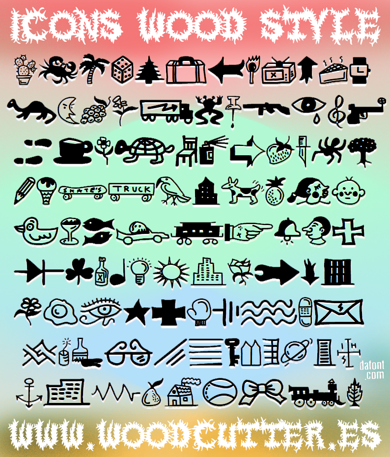 Icons Woodcutter Style Font