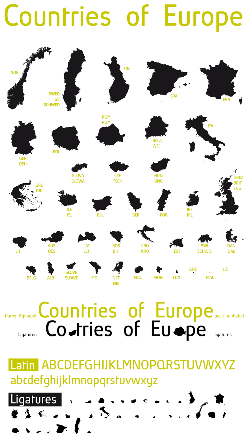Countries of Europe Font