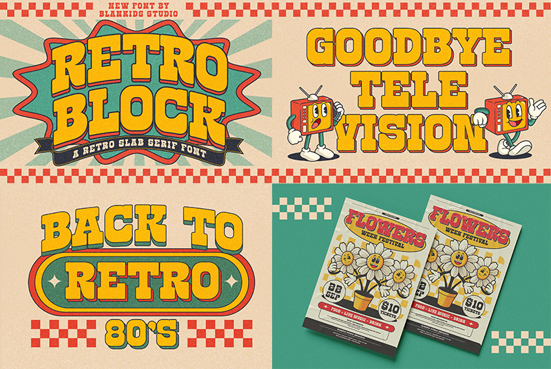 Retro Block Font