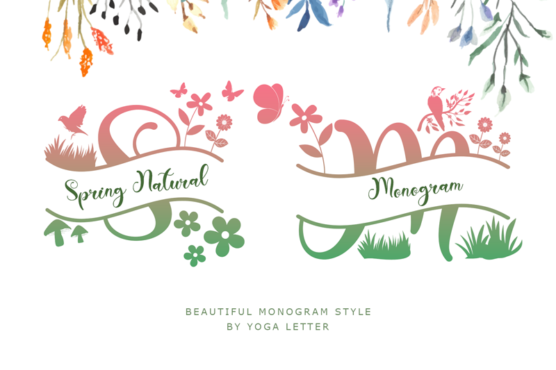 Spring Natural Monogram Font