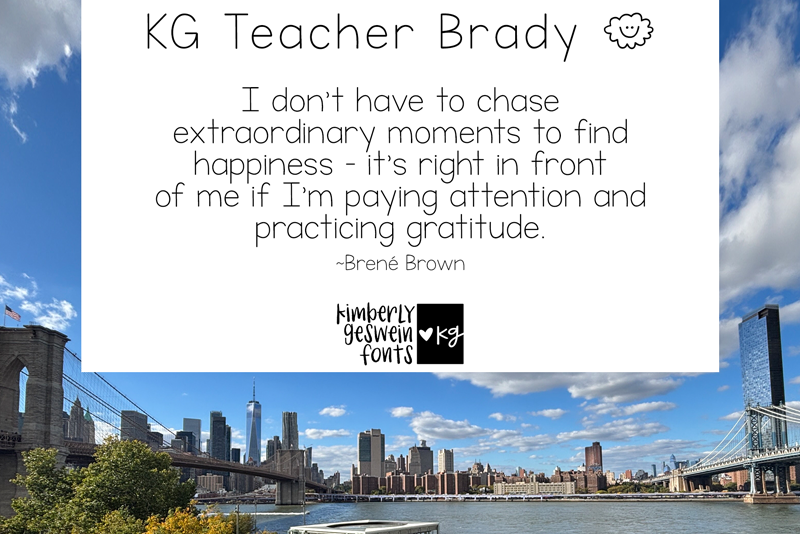 KG Teacher Brady Font