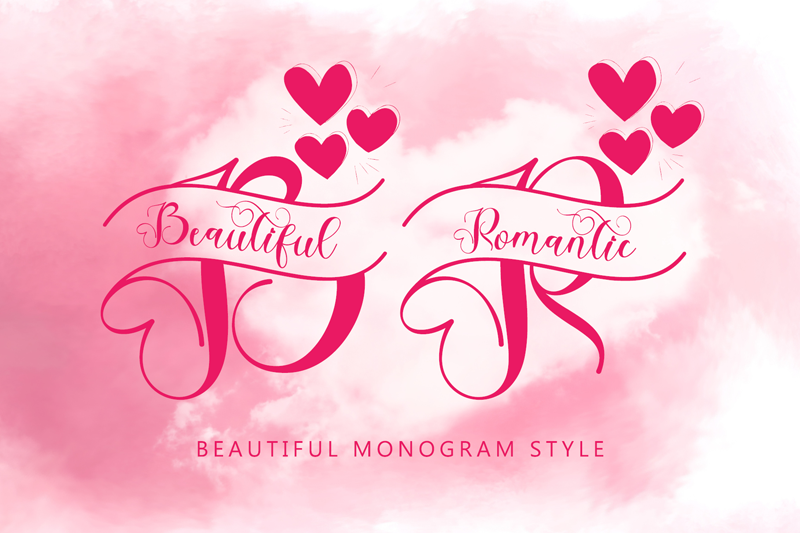 Beautiful Romantic Monogram Font