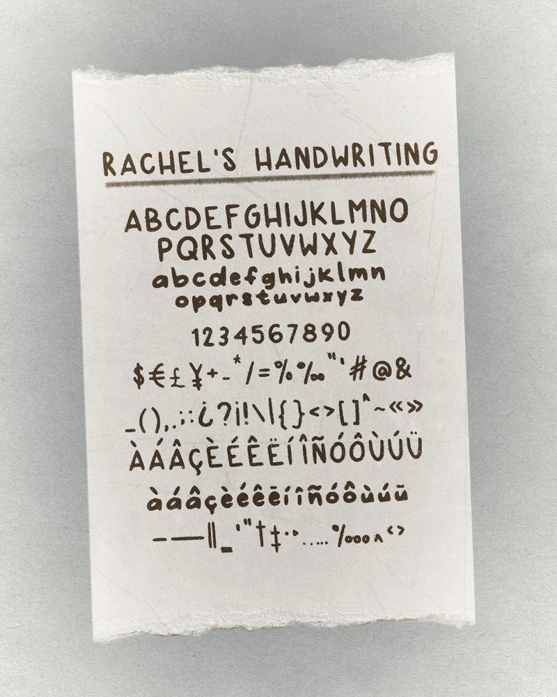 Rachels Handwriting Font