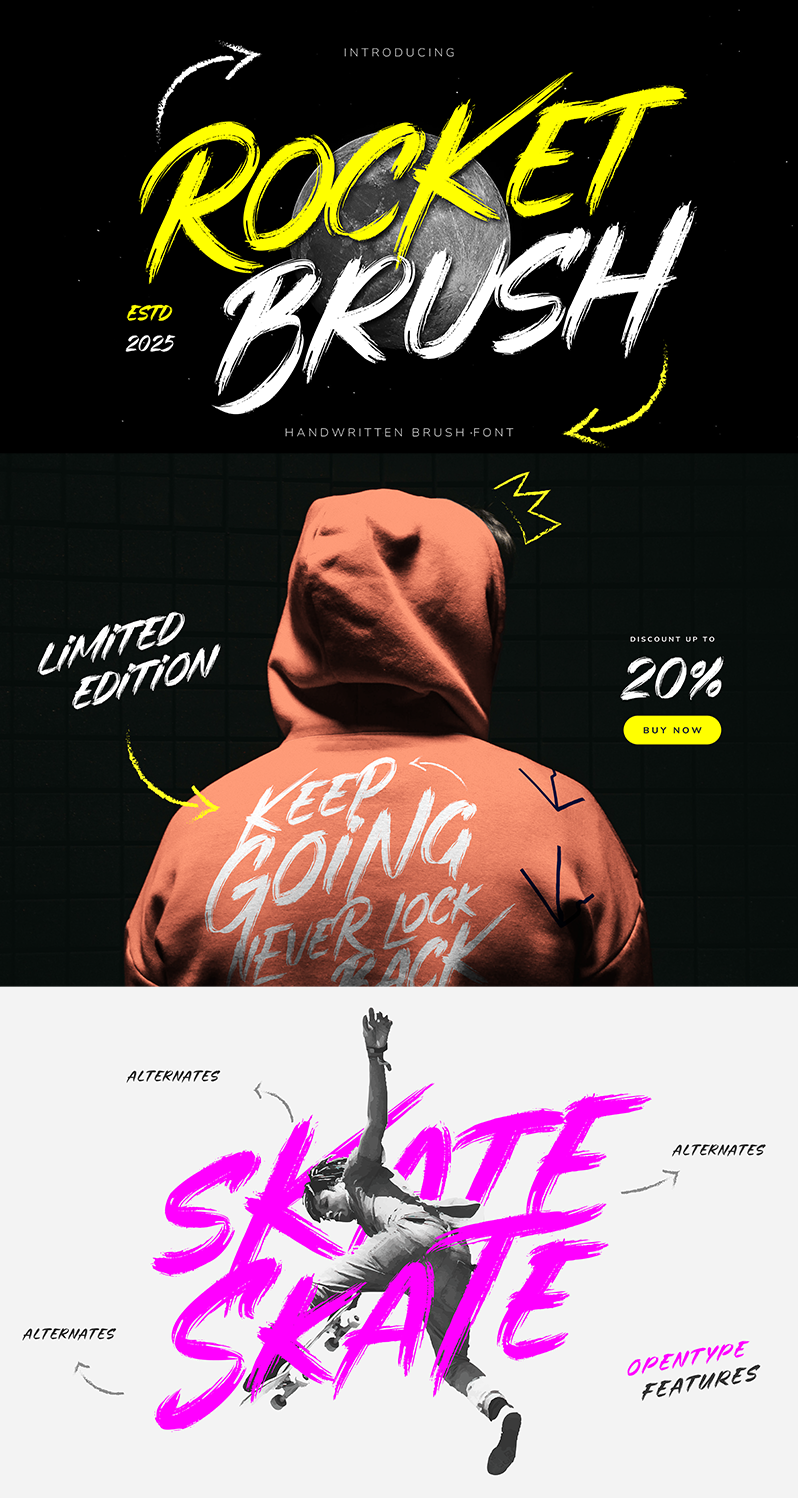 Rocket Brush Font