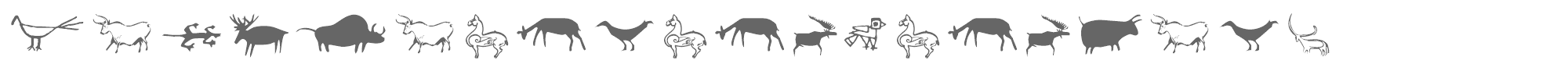 Sample characters Cave Painting Dingbats Font
