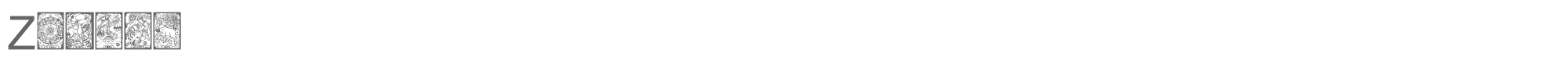 Sample characters Zodiac Font