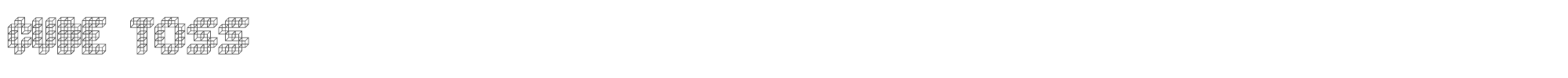 Sample characters Cube Toss Font