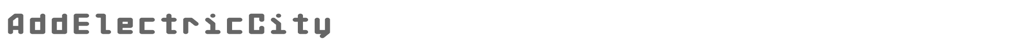 Sample characters Add Electric City Font