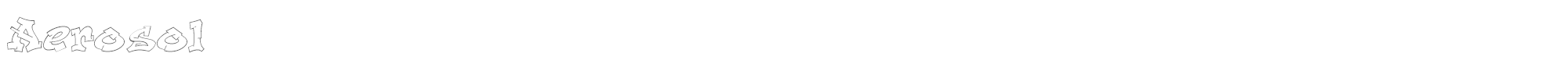 Sample characters Aerosol Font