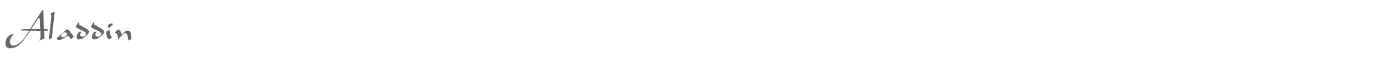 Sample characters Aladdin Font