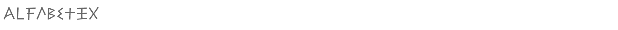 Sample characters Alfabetix Font