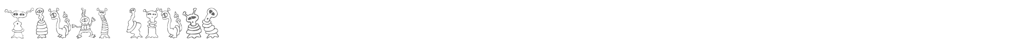 Sample characters Alien Twits Font