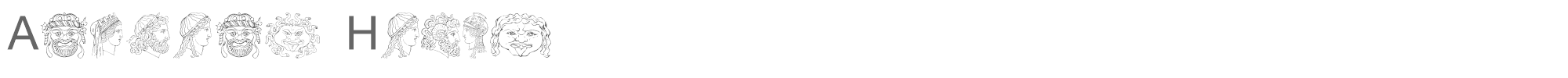 Sample characters Ancient Heads Font