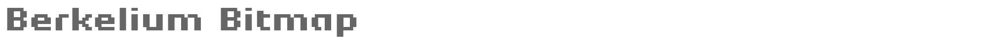 Sample characters Berkelium Bitmap Font