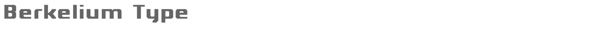Sample characters Berkelium Type Font