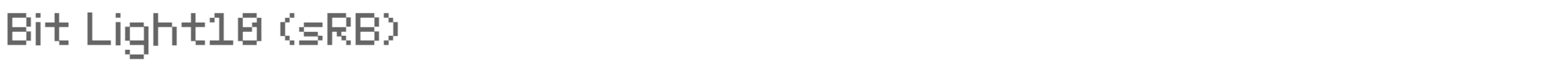 Sample characters Bit Light 10 Font