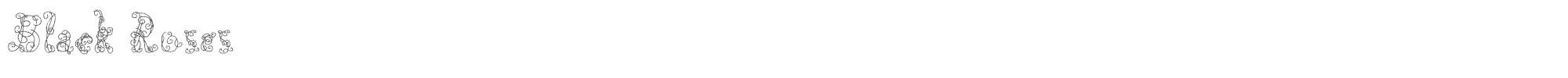 Sample characters Black Roses Font