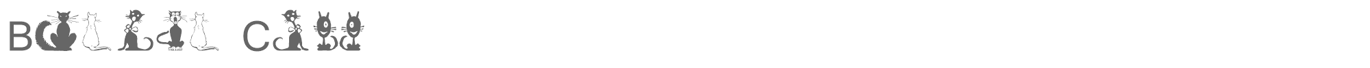 Sample characters Border Cats Font