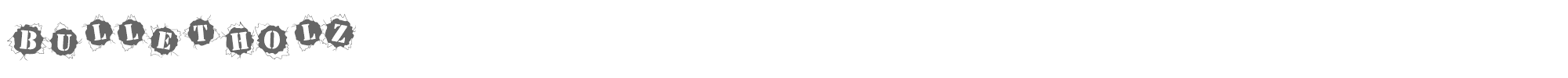 Sample characters Bullet Holz Font