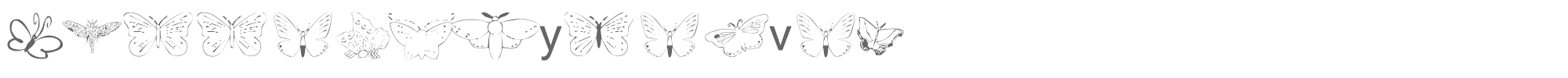 Sample characters Butterfly Heaven Font