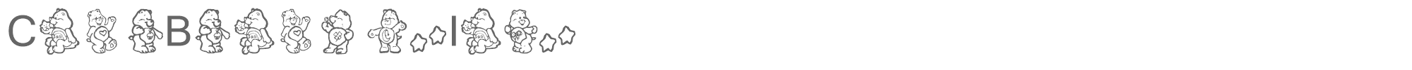 Sample characters Care Bears Font