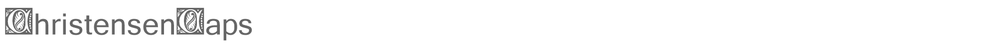 Sample characters Christensen Caps Font