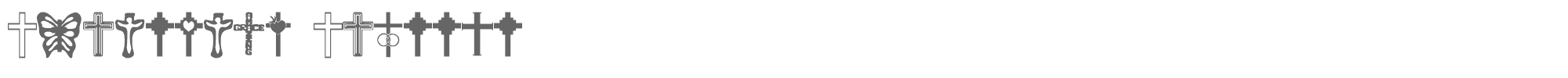 Sample characters Christian Crosses Font