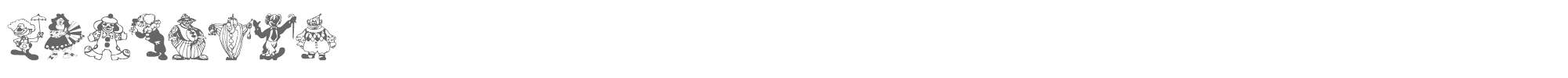 Sample characters Clowners Font