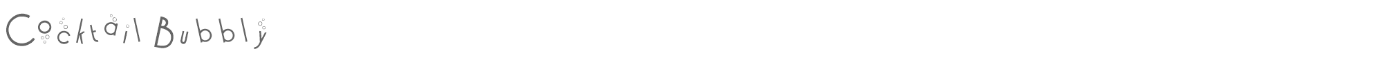 Sample characters Cocktail Bubbly Font