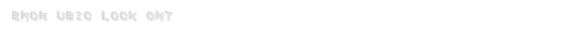 Sample characters Demon Cubic Block Font Font