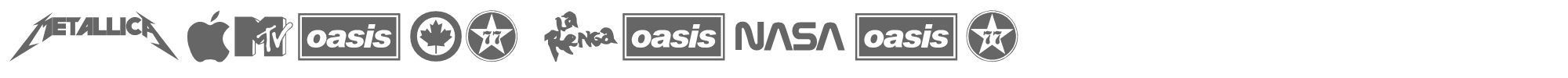 Sample characters Famous Logos Font