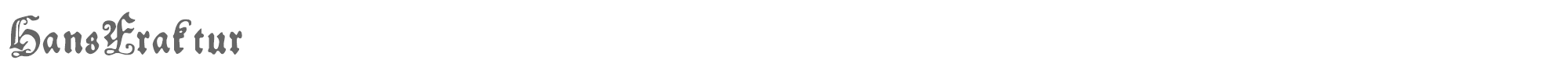 Sample characters HansFraktur Font