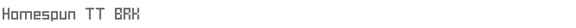 Sample characters Homespun BRK Font