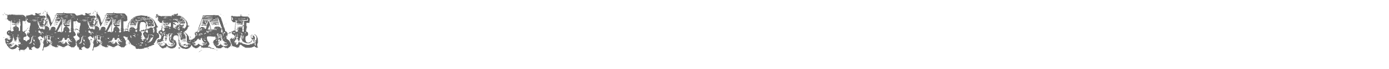 Sample characters Immoral Font