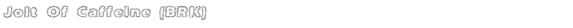 Sample characters Jolt Of Caffeine Font