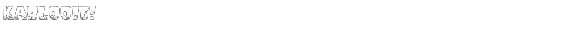 Sample characters KaBlooie! Font