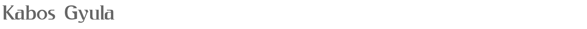 Sample characters Kabos Gyula Font