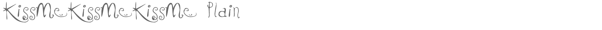 Sample characters KissMeKissMeKissMe Font